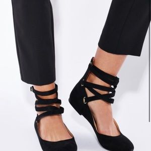 ALDO Zaitz Ghillie Strap Ballerinas sz. (9) Color Black